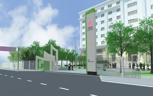 Kiến trúc cổng chính trường Đại học Đông Á